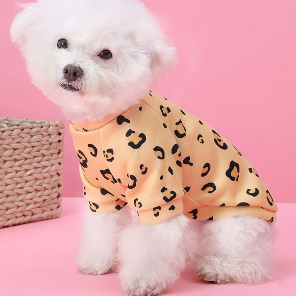 leopard print dog puppy sweater top - Picture 1 of 6